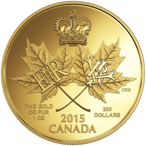 2015 $200 Pure Gold Coin- A Historic Reign Rev.