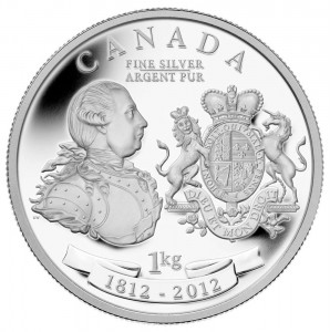 George III and his iconic Peace Medal were commemorated on this one-kilogram Fine silver coin struck by the Royal Canadian Mint in 2012.